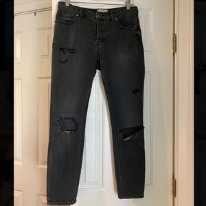 FREE PEOPLE black ripped jeans